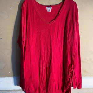 Motherhood Maternity pink/red sweater with convertible sleeves Sz XL